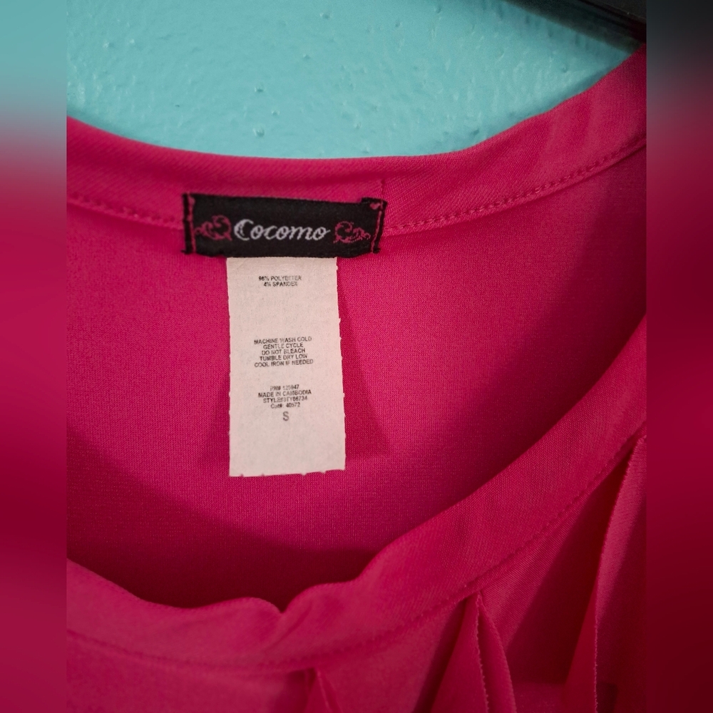 Cocomo Ruffled Hot Pink Sleeveless Women's Small Pull Over Top Pre-owned - Picture 4 of 6
